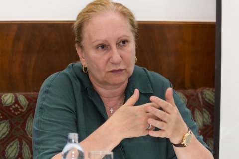 Univ.-Prof. Dr. Martha Feucht bei einem Pressegespräch zum Welttag des Gehirns 2015.